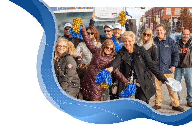 Volunteers for Freedom Mortgage at a food drive